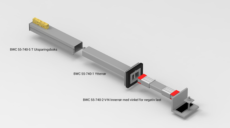 BWC 55 740 2 V N komplett 3 m tekst